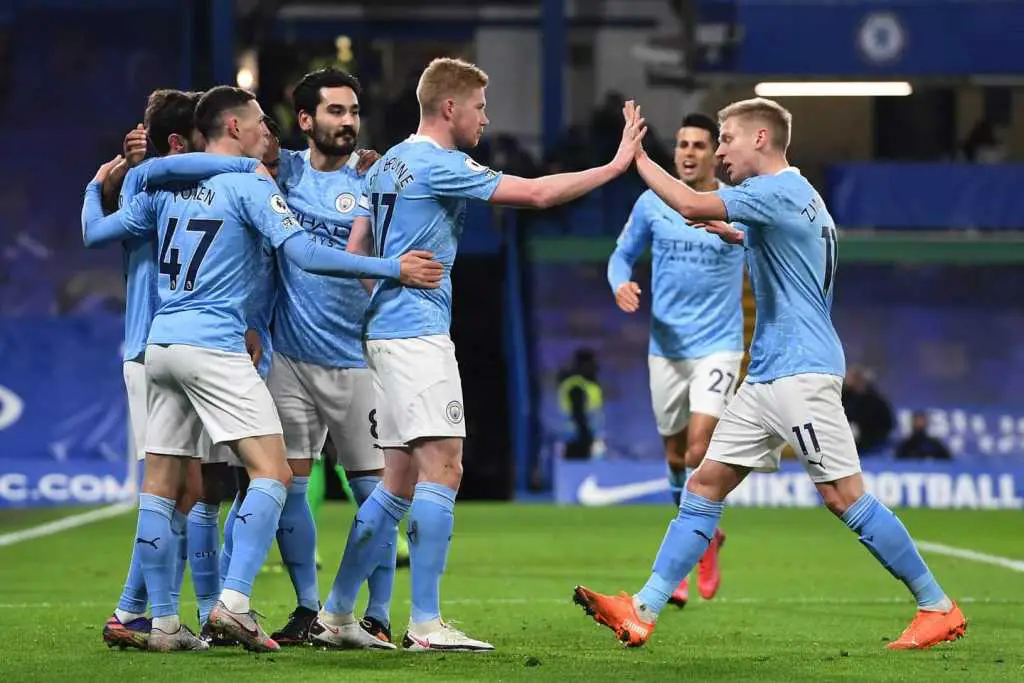 Manchester City gaols celebration vs Chelsa
