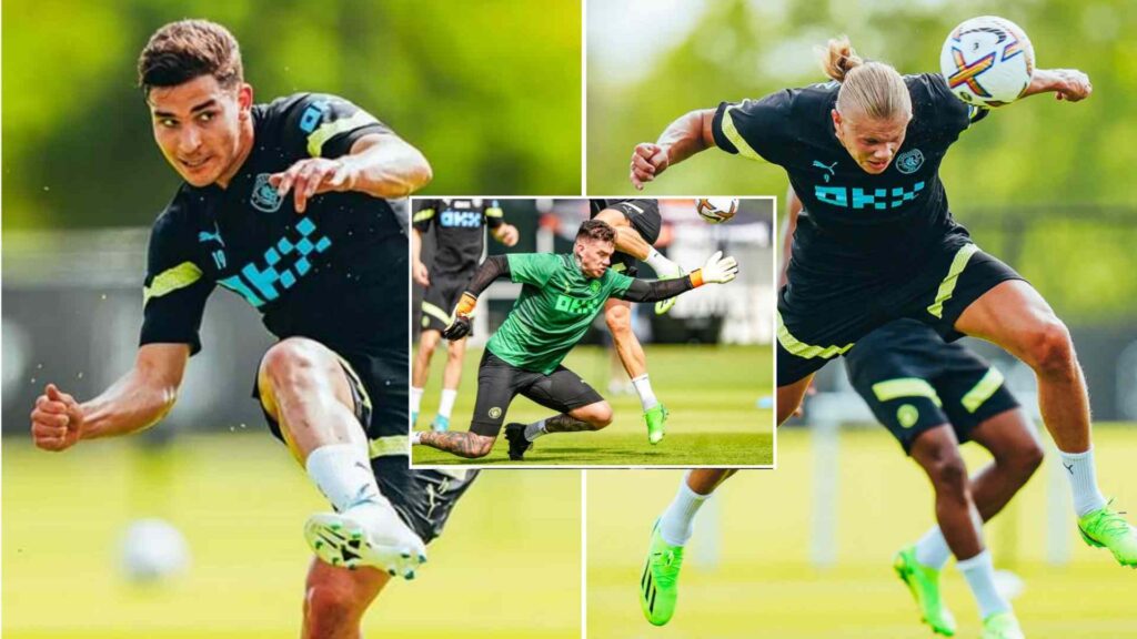 ‘It’s going to be scary’, ‘PL aren’t ready’ – Man City fans react as Erling Haaland & Julian Alvarez make Ederson look average in training drill ‘It’s going to be scary’, ‘PL aren’t ready’ – Man City fans react as Erling Haaland & Julian Alvarez make Ederson look average in training drill