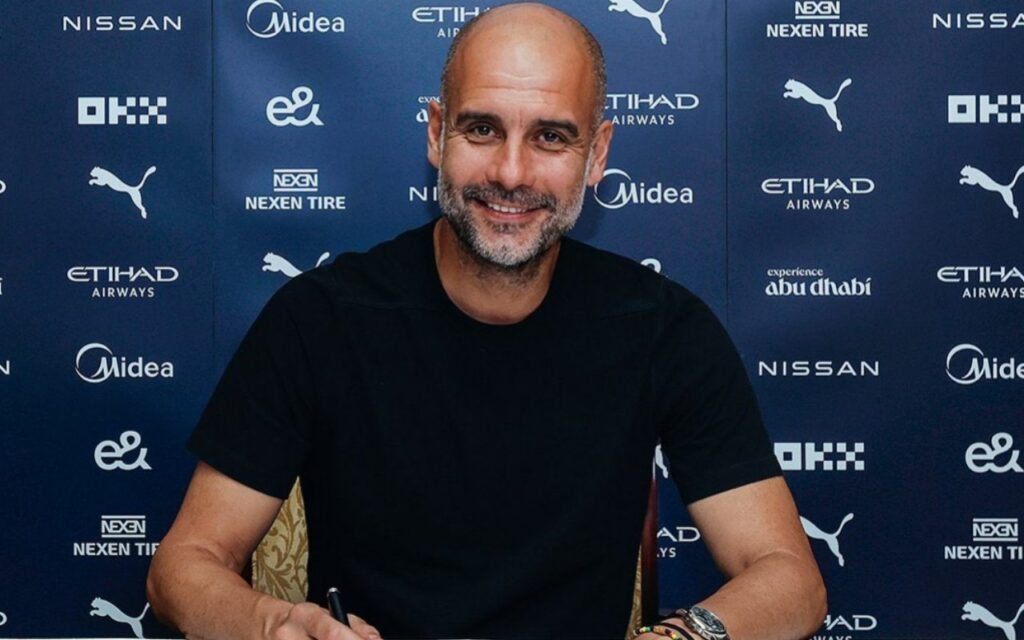 ‘The Greatest signing!’ – Fans react as Pep Guardiola extends his contract with Man City until 2025