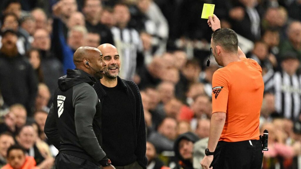 Pep Guardiola addresses his yellow card in Man City defeat to Newcastle
